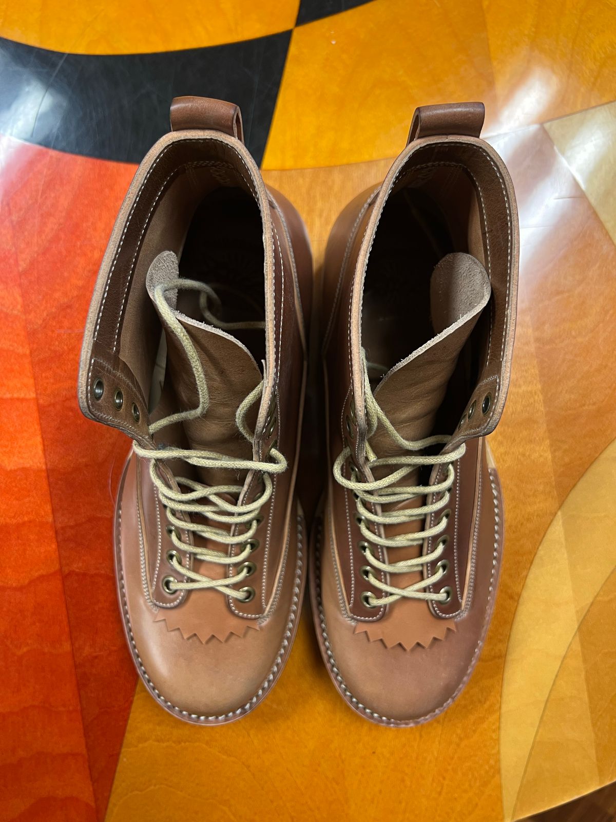 Photo by Shoepac on November 4, 2022 of the Onderhoud LVL01 Derby Boot in Horween Unglazed Natural Shell Cordovan.