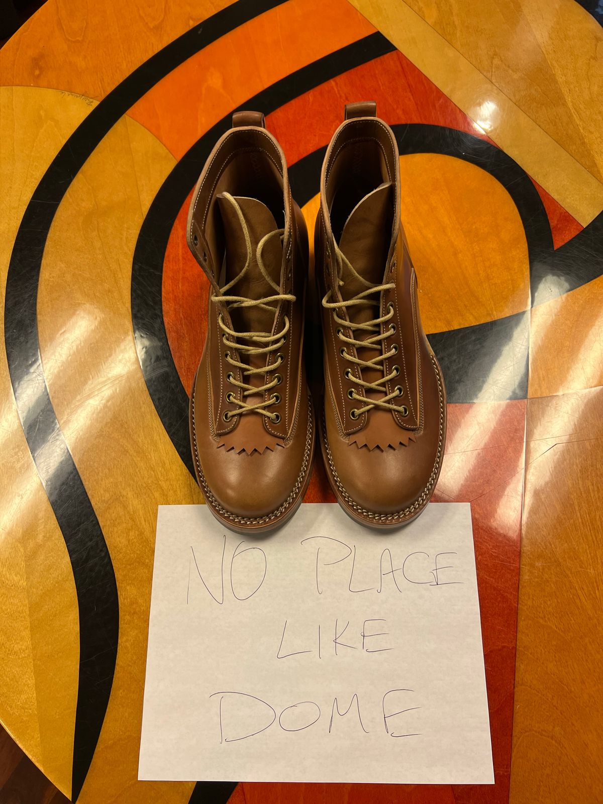 Photo by Shoepac on November 4, 2022 of the Onderhoud LVL01 Derby Boot in Horween Unglazed Natural Shell Cordovan.