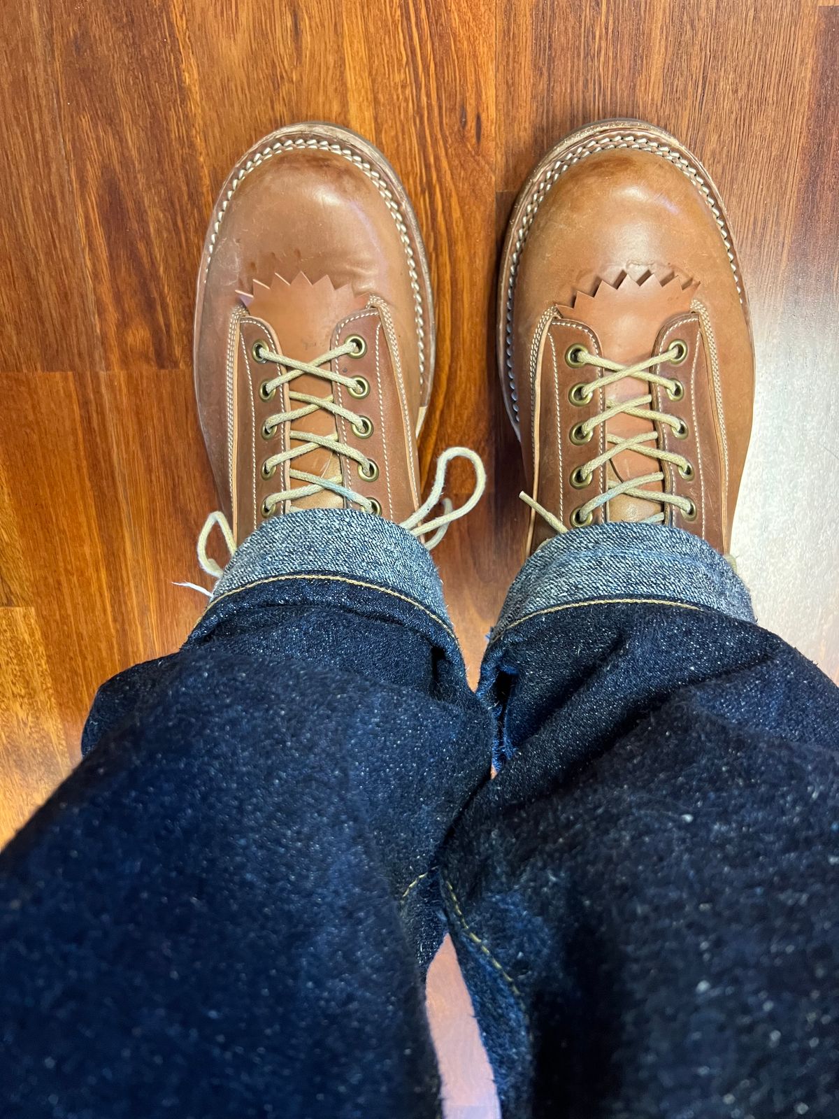 Photo by Shoepac on December 5, 2022 of the Onderhoud LVL01 Derby Boot in Horween Unglazed Natural Shell Cordovan.