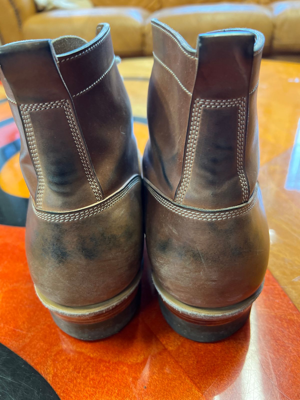 Photo by Shoepac on December 5, 2022 of the Onderhoud LVL01 Derby Boot in Horween Unglazed Natural Shell Cordovan.