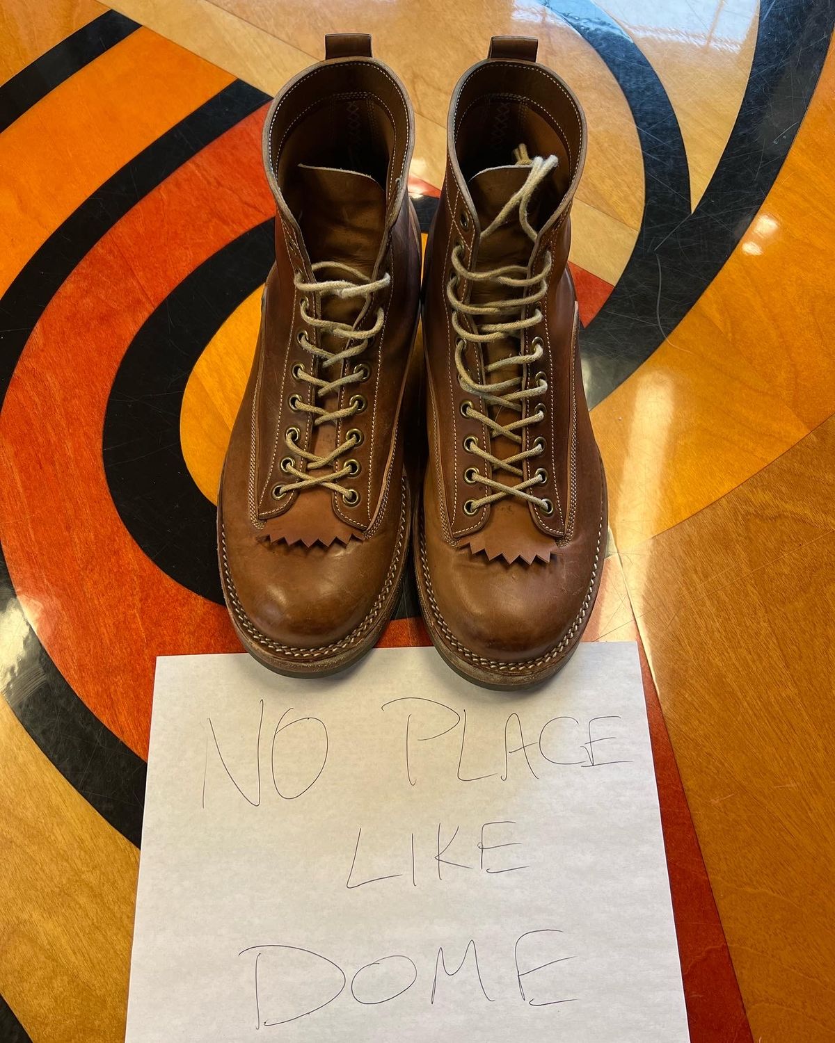 Photo by Shoepac on December 5, 2022 of the Onderhoud LVL01 Derby Boot in Horween Unglazed Natural Shell Cordovan.