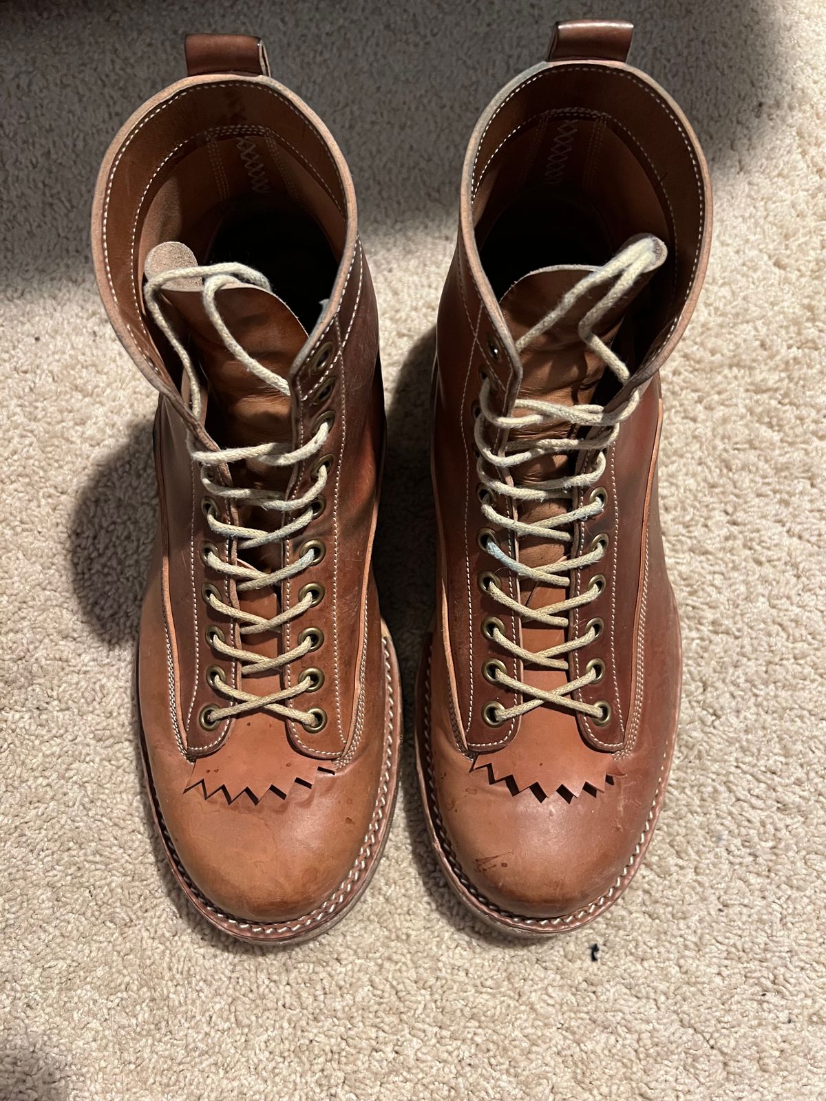 Photo by Shoepac on December 5, 2022 of the Onderhoud LVL01 Derby Boot in Horween Unglazed Natural Shell Cordovan.