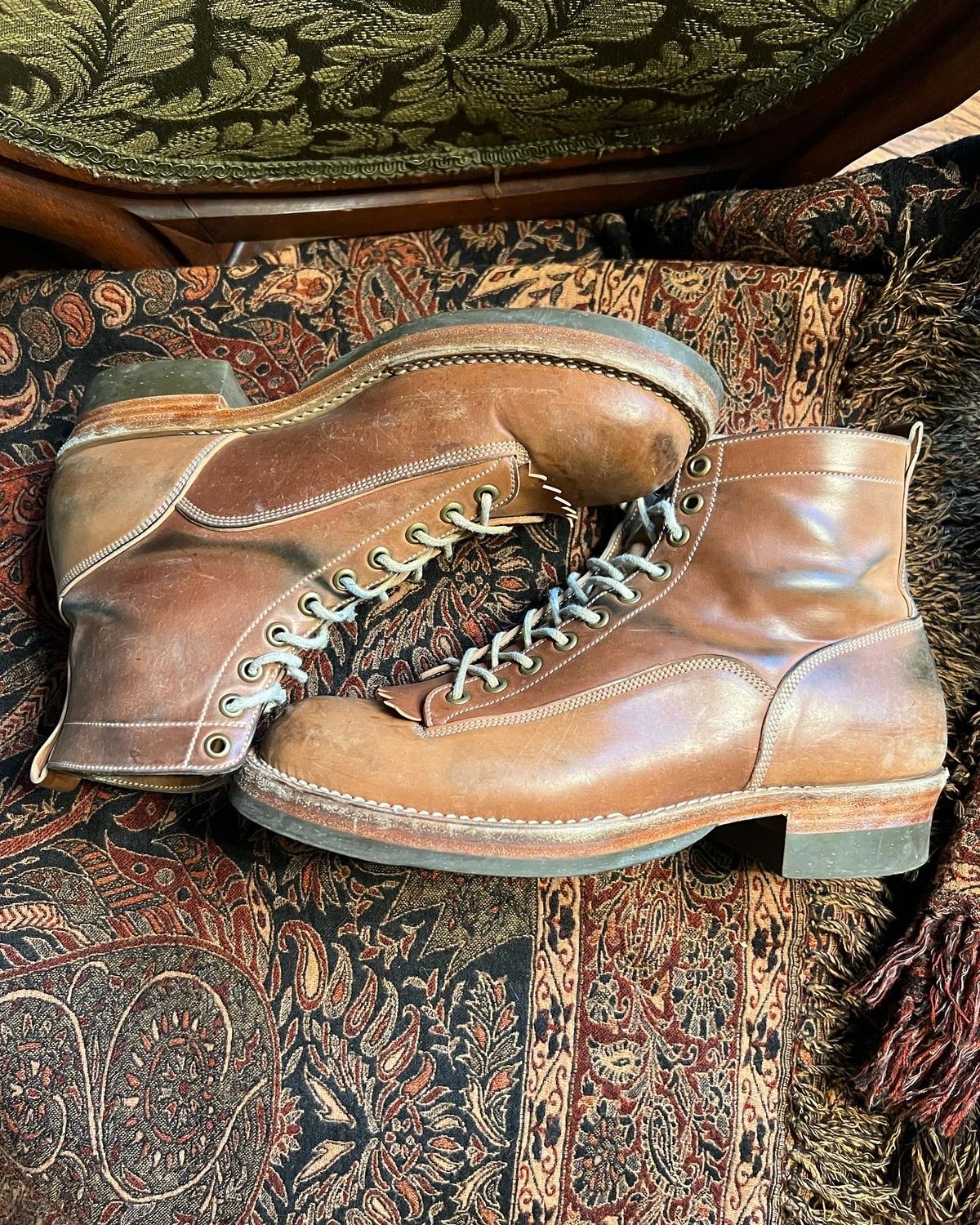 Photo by Shoepac on January 5, 2023 of the Onderhoud LVL01 Derby Boot in Horween Unglazed Natural Shell Cordovan.