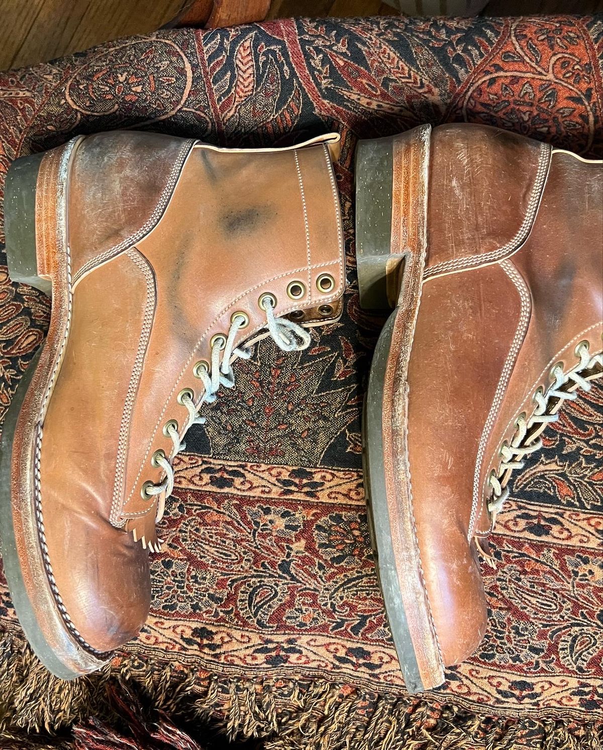 Photo by Shoepac on January 5, 2023 of the Onderhoud LVL01 Derby Boot in Horween Unglazed Natural Shell Cordovan.