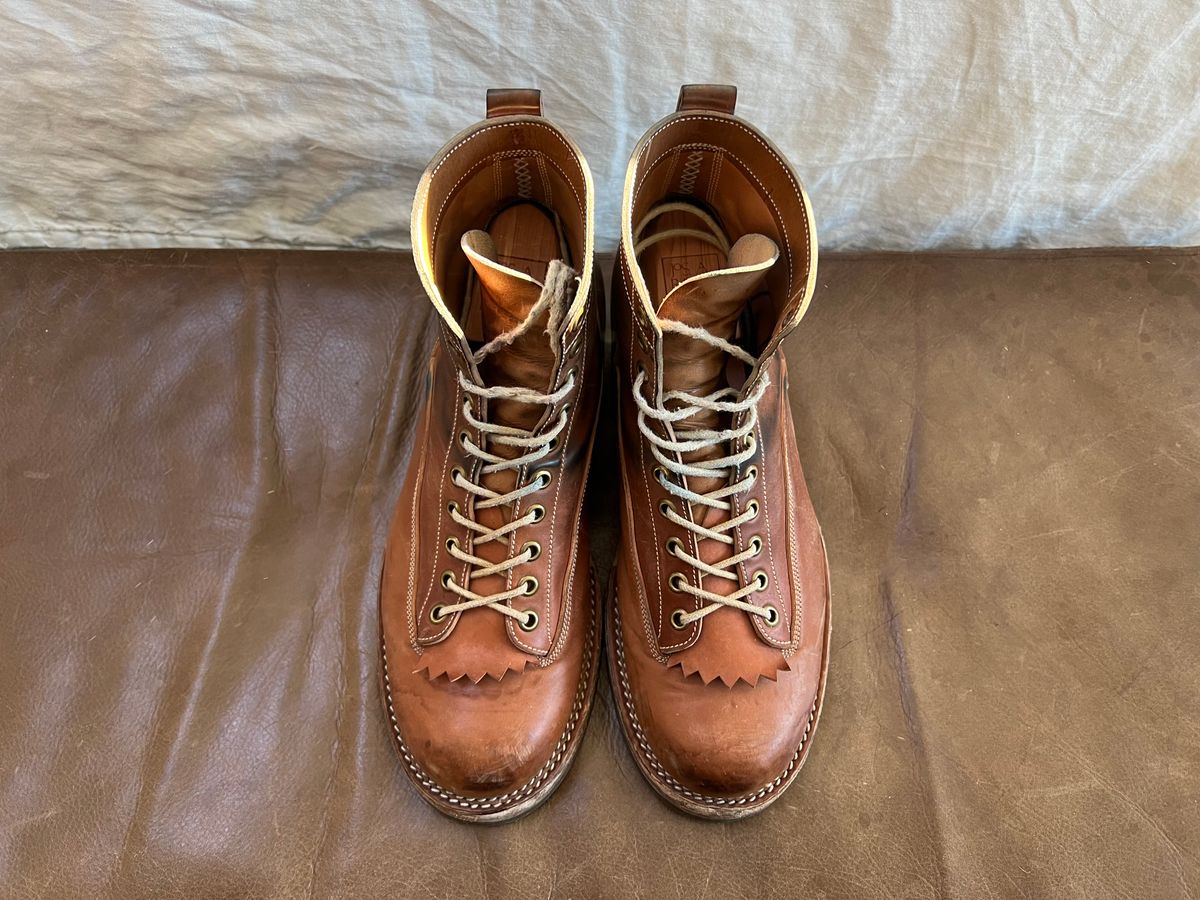 Photo by Shoepac on February 1, 2023 of the Onderhoud LVL01 Derby Boot in Horween Unglazed Natural Shell Cordovan.