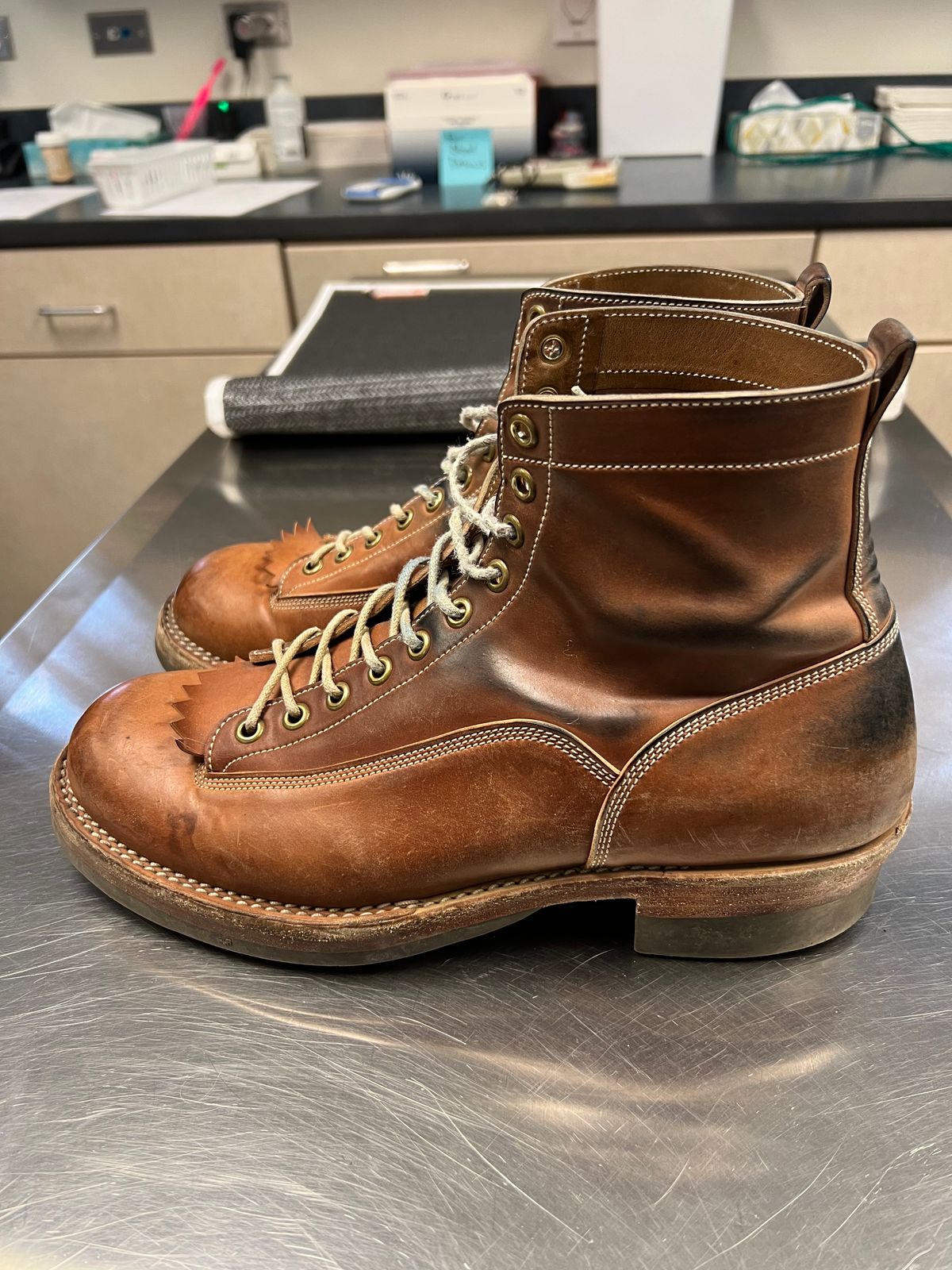 Photo by Shoepac on March 2, 2023 of the Onderhoud LVL01 Derby Boot in Horween Unglazed Natural Shell Cordovan.