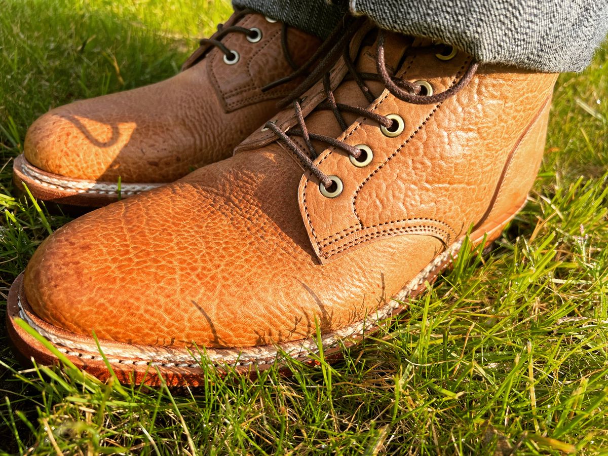 Photo by peterldavey on March 23, 2022 of the Jakkrabbits Service Boot in Shinki Brown Oiled Horsebutt.