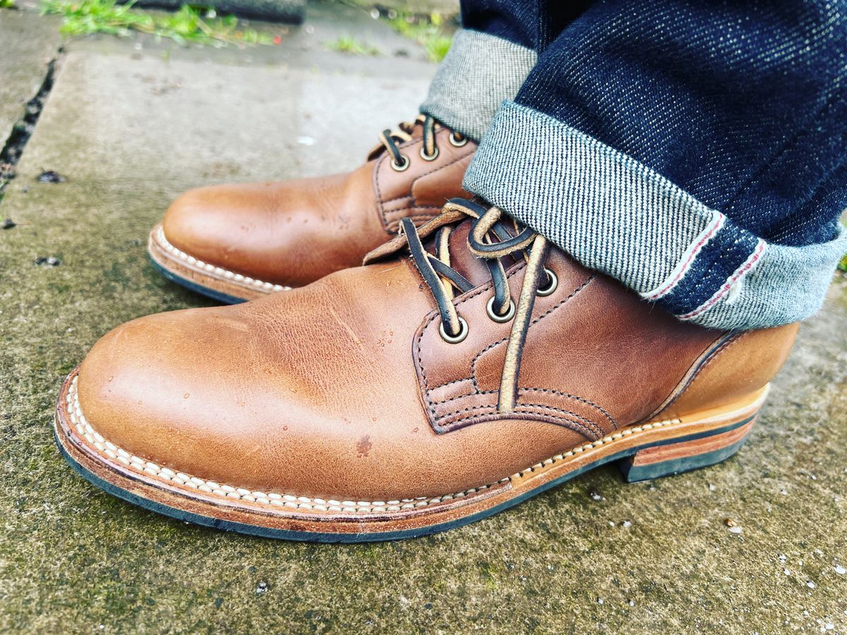 Photo by peterldavey on March 12, 2022 of the Viberg Service Boot in Horween Natural Chromexcel.