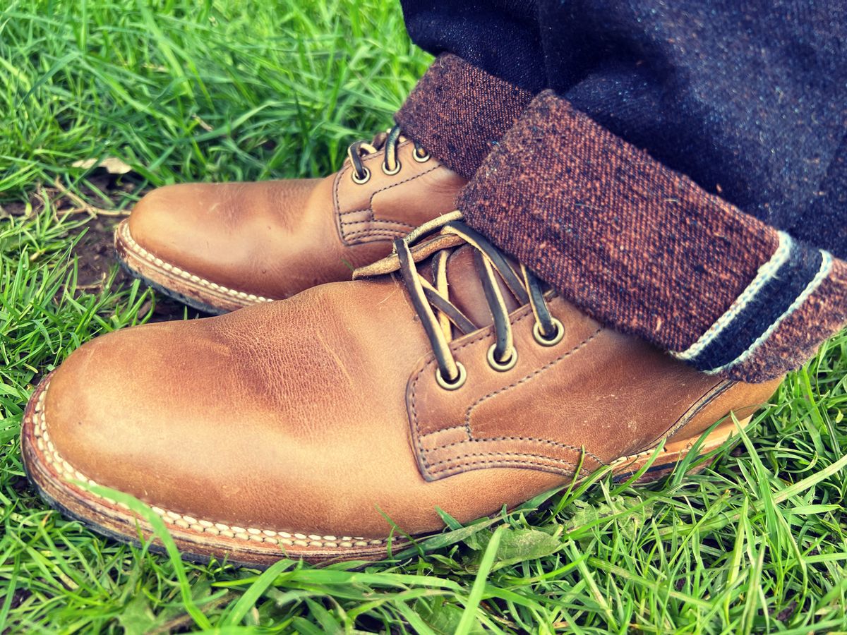 Photo by peterldavey on April 17, 2022 of the Viberg Service Boot in Horween Natural Chromexcel.