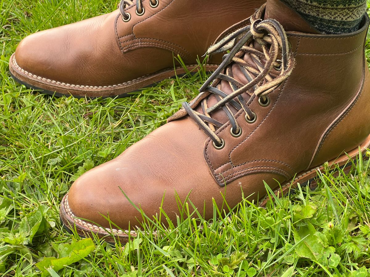 Photo by peterldavey on June 2, 2022 of the Viberg Service Boot in Horween Natural Chromexcel.