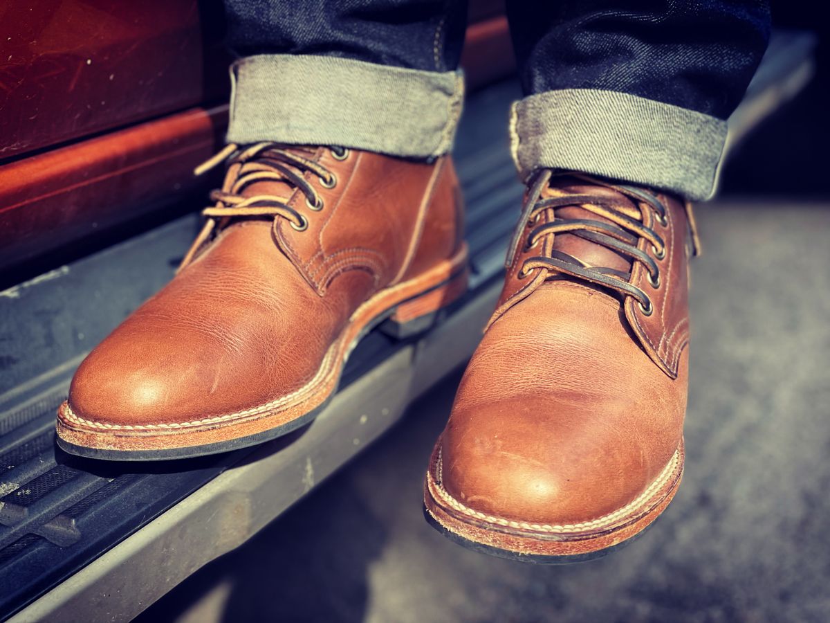 Photo by peterldavey on September 12, 2021 of the Viberg Service Boot in Horween Natural Chromexcel.