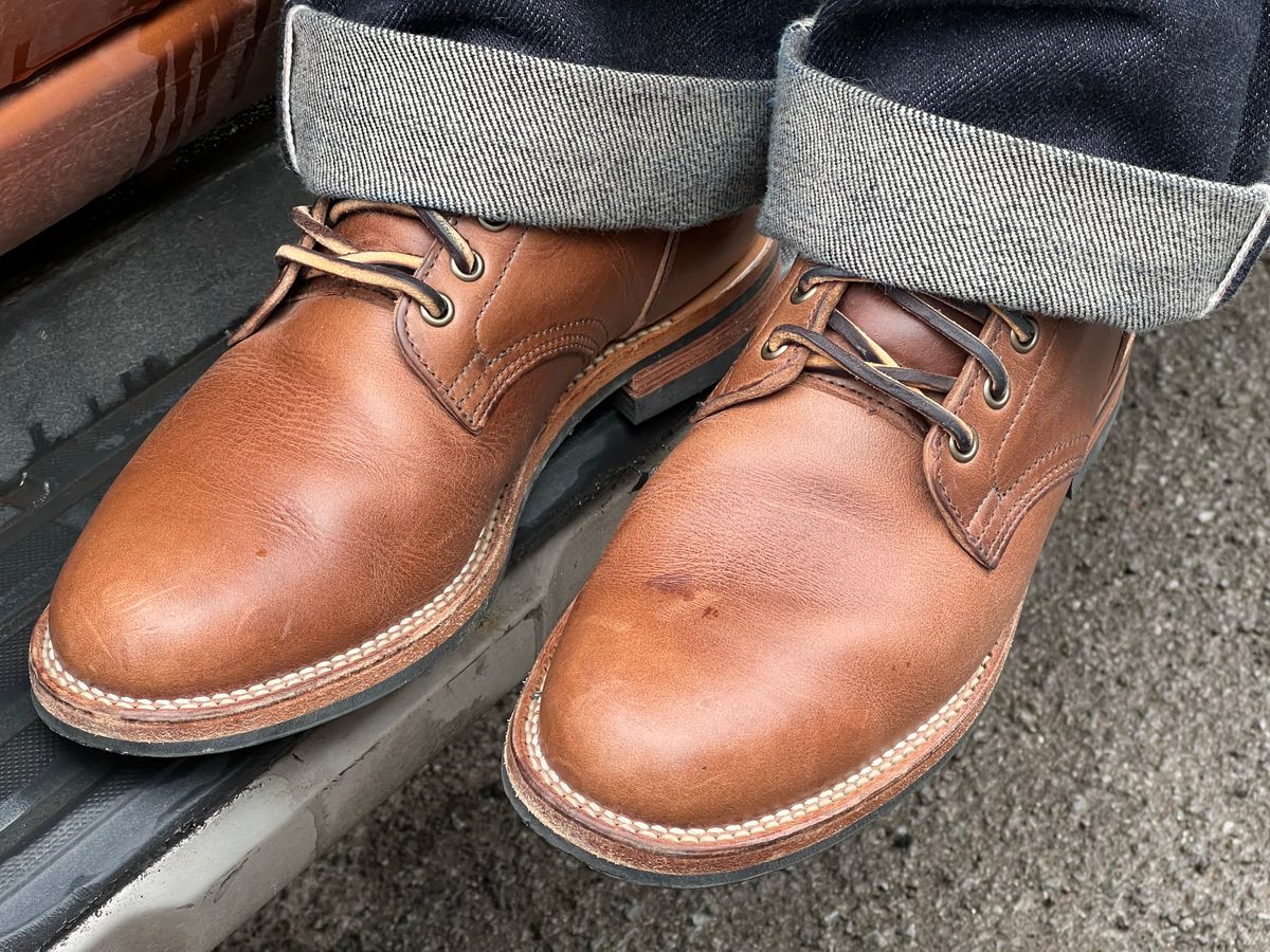 Photo by peterldavey on February 3, 2022 of the Viberg Service Boot in Horween Natural Chromexcel.