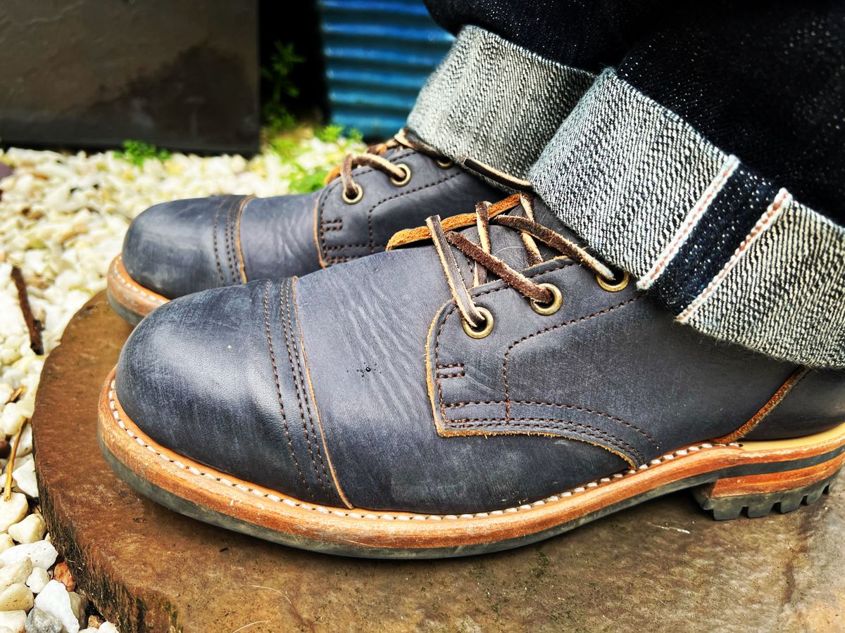 Photo by peterldavey on April 12, 2022 of the Truman Service Boot in Badalassi Carlo Navy Blue Minerva.