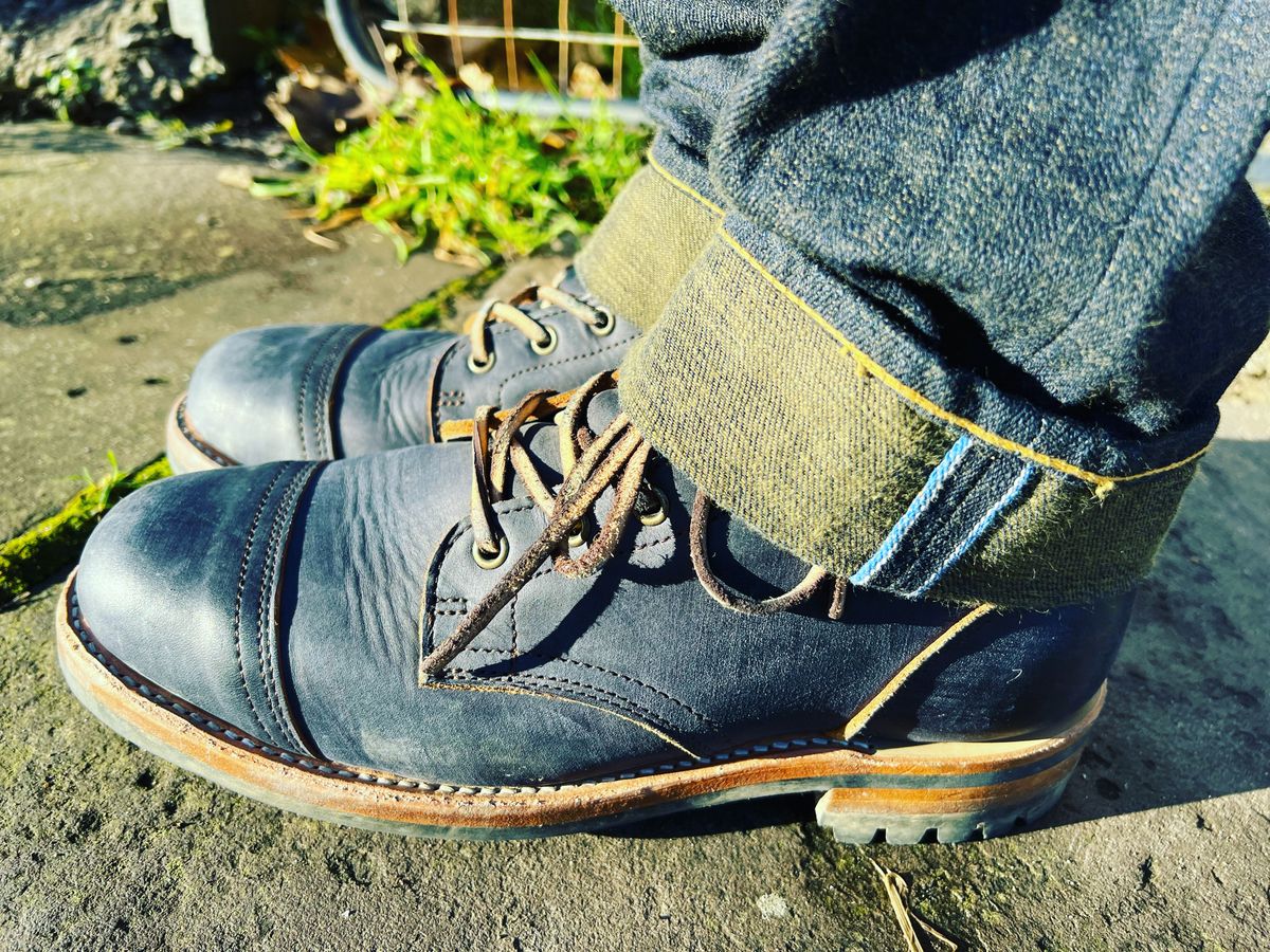 Photo by peterldavey on December 3, 2021 of the Truman Service Boot in Badalassi Carlo Navy Blue Minerva.