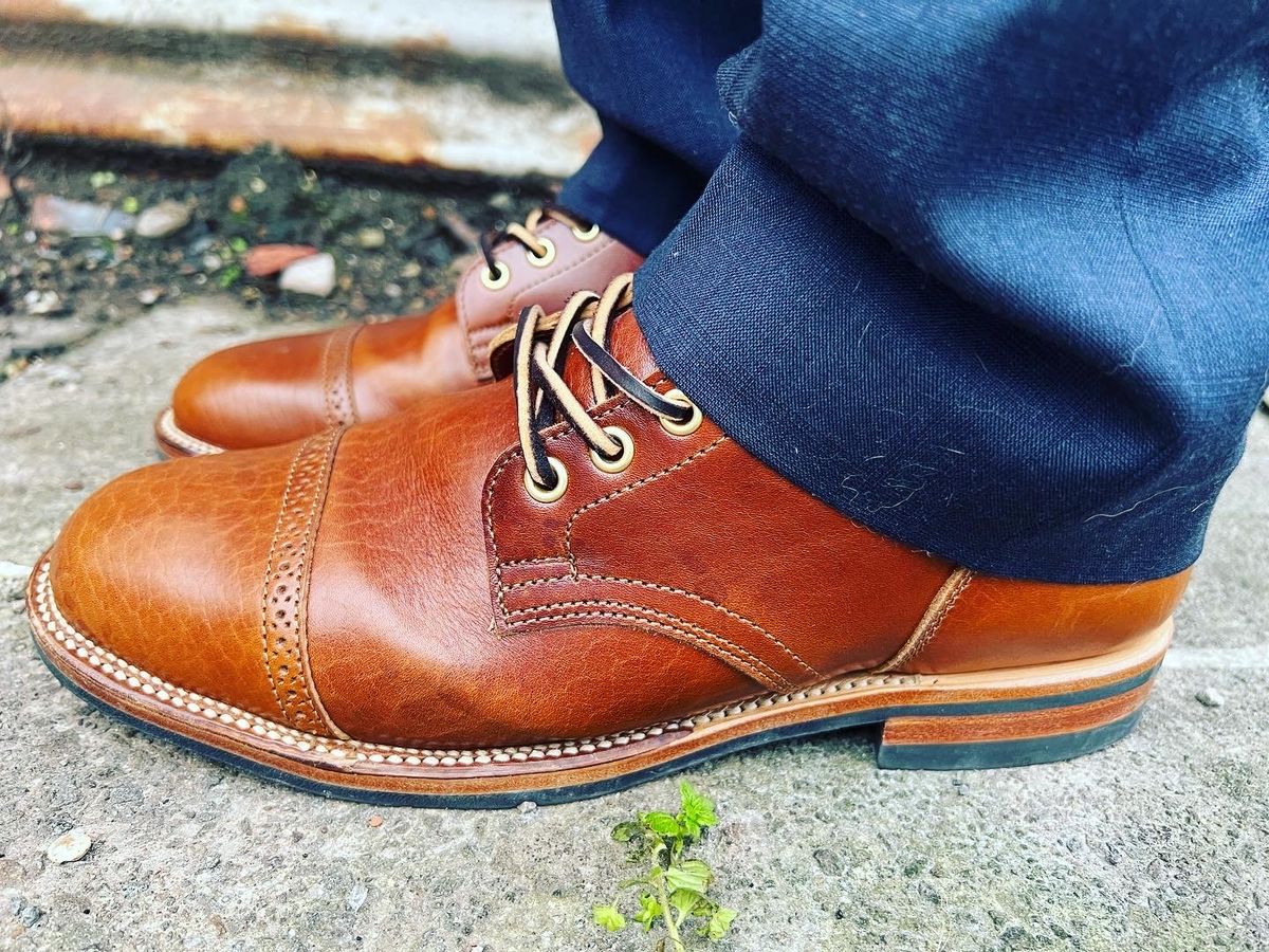 Photo by peterldavey on November 15, 2021 of the Viberg Service Boot in Shinki Brown Oiled Horsebutt.