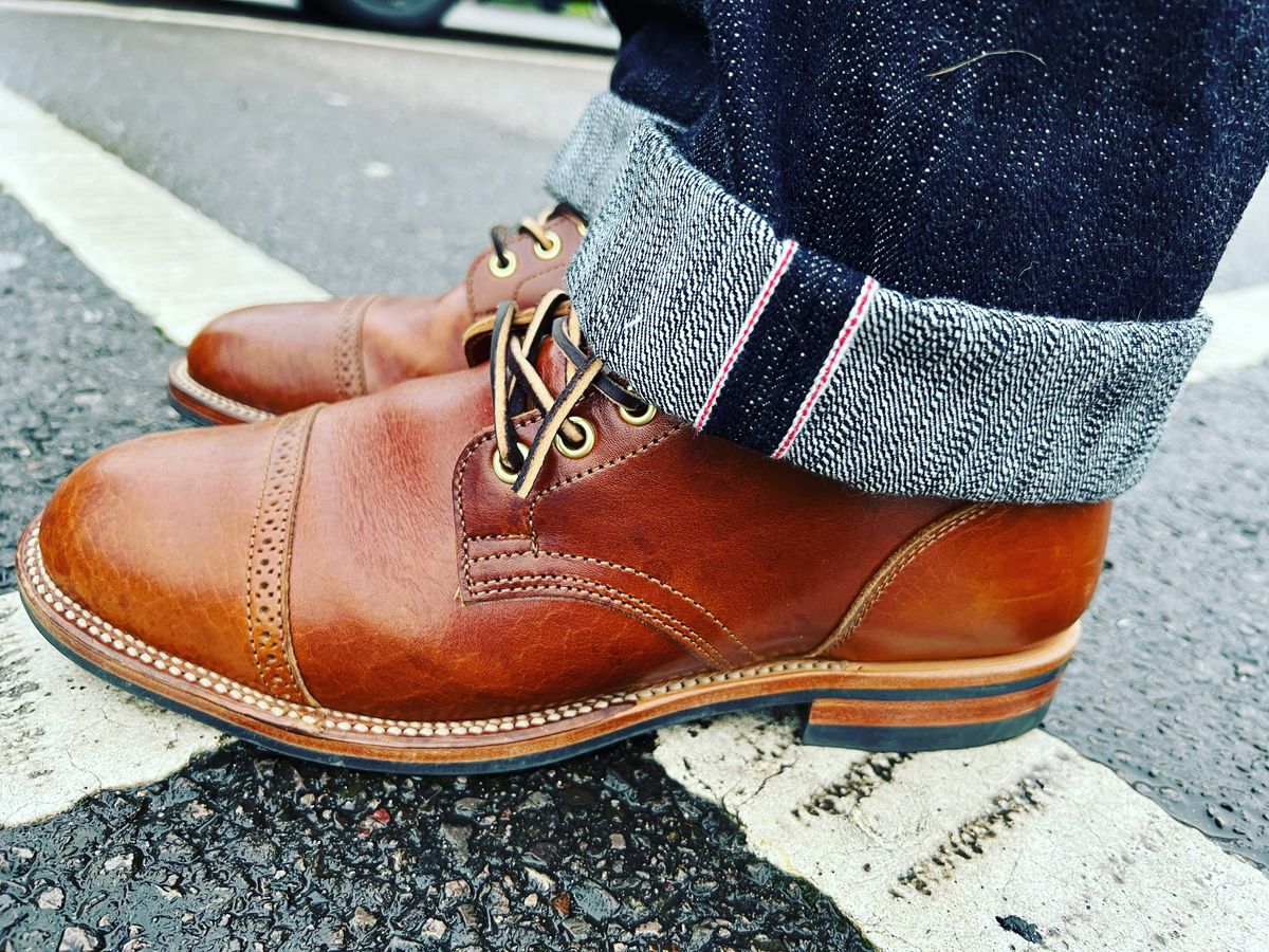 Photo by peterldavey on January 15, 2022 of the Viberg Service Boot in Shinki Brown Oiled Horsebutt.