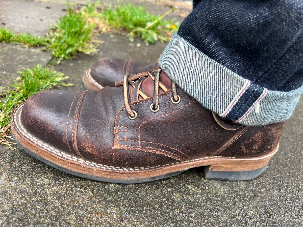 Photo by peterldavey on May 27, 2022 of the Truman Service Boot in Horween Brown Waxed Flesh.