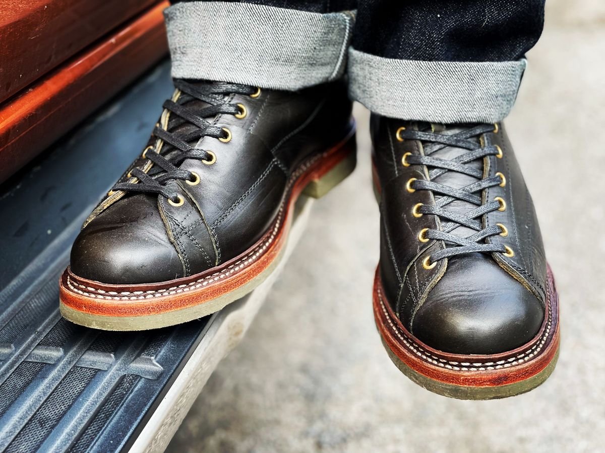 Photo by peterldavey on September 19, 2021 of the Sagara Cordmaster in Badalassi Carlo Oliva Minerva Overdyed Black.