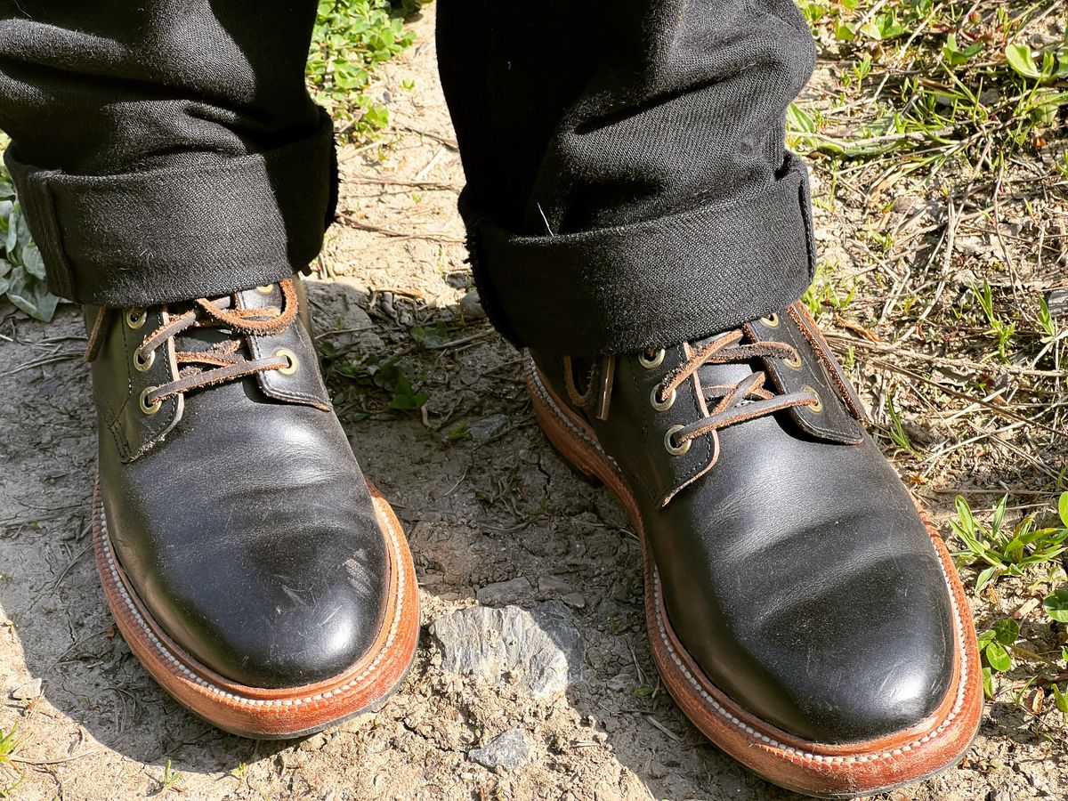 Photo by peterldavey on May 10, 2022 of the Grant Stone Cap Toe Boot in Horween Brown Chromexcel.