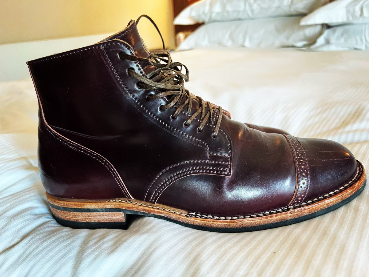 Photo by peterldavey on May 5, 2022 of the Viberg Service Boot in Horween Color 8 Shell Cordovan.