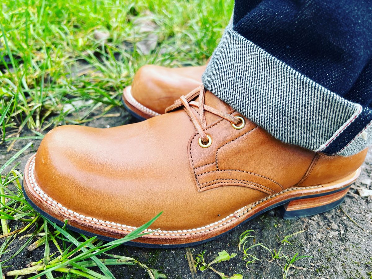 Photo by peterldavey on February 14, 2022 of the Viberg Service Boot in Maryam Natural Horsebutt.