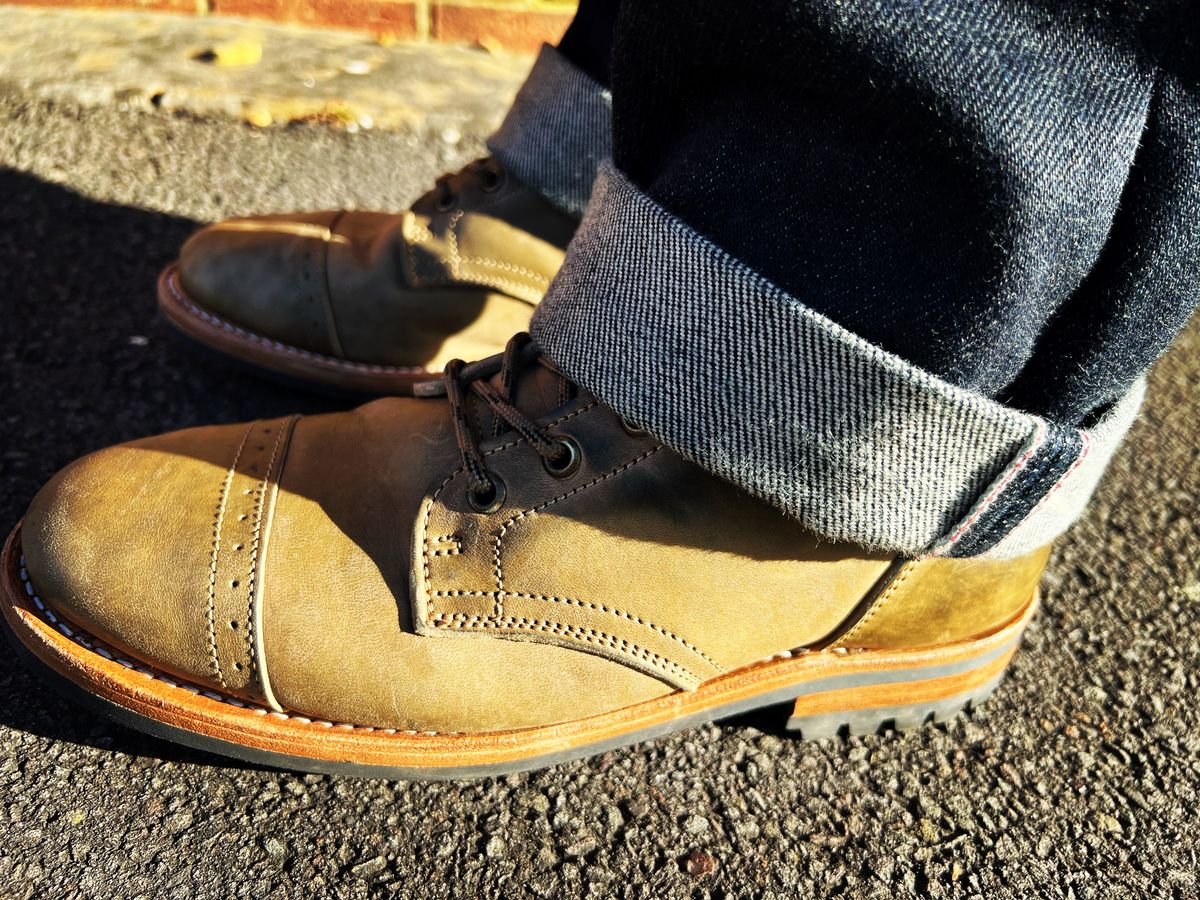 Photo by peterldavey on March 16, 2022 of the Truman Service Boot in Maryam Olive Horsebutt.