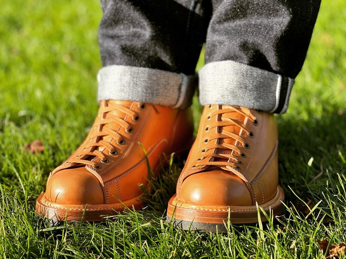 Photo by peterldavey on November 30, 2021 of the Flame Panda Monkey Boot in Maryam Natural Horsebutt.