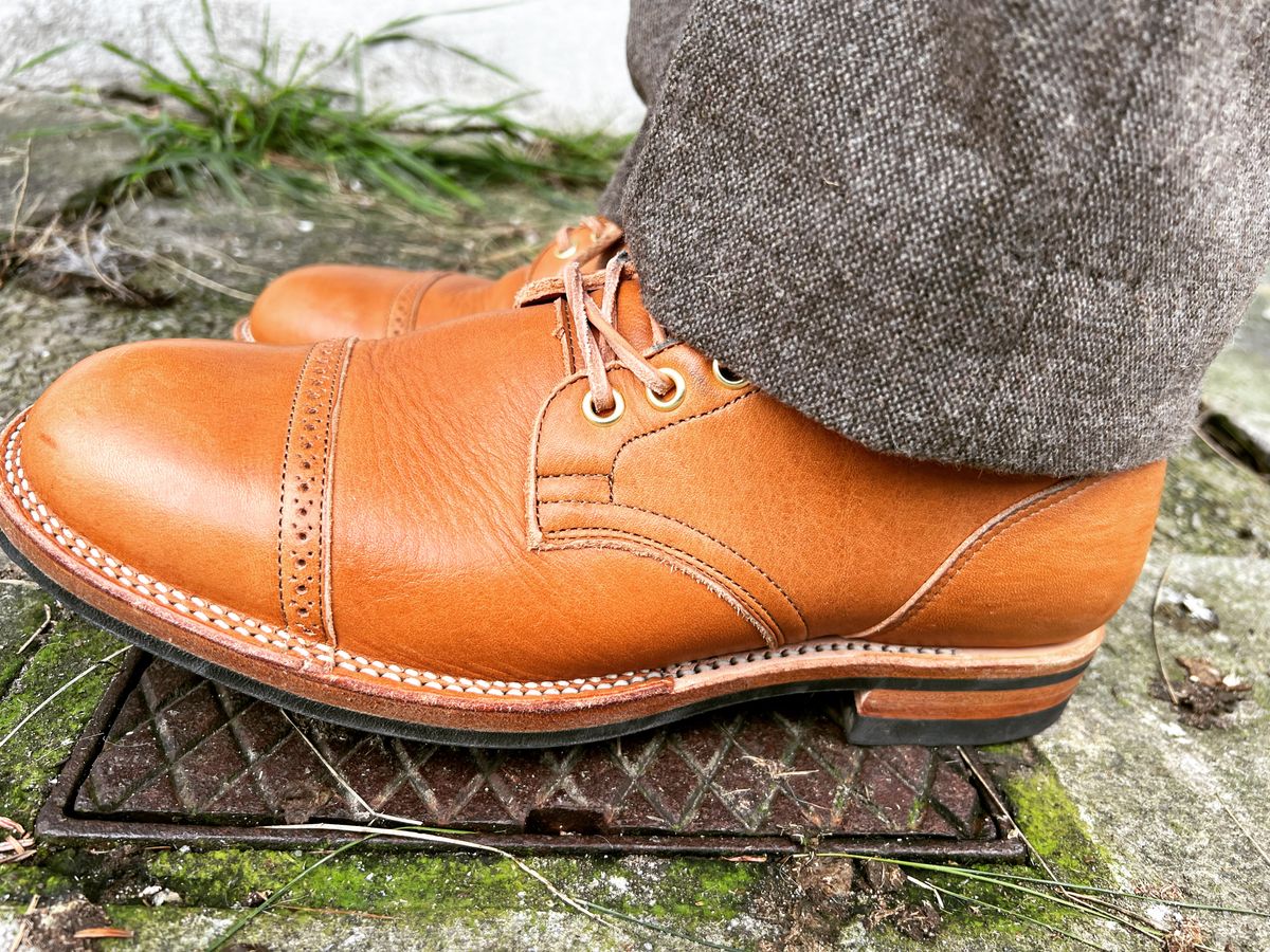 Photo by peterldavey on February 17, 2022 of the Viberg Service Boot in Horween Natural Essex.