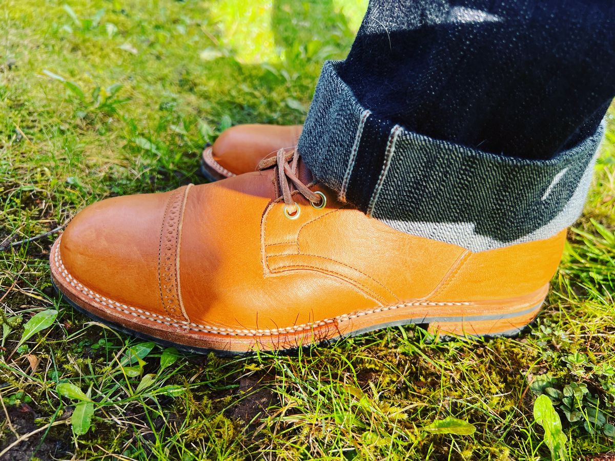 Photo by peterldavey on March 17, 2022 of the Viberg Service Boot in Horween Natural Essex.