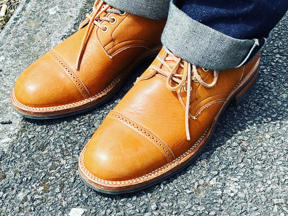 Photo by peterldavey on May 18, 2022 of the Viberg Service Boot in Horween Natural Essex.