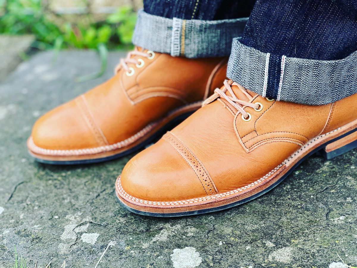 Photo by peterldavey on November 14, 2021 of the Viberg Service Boot in Horween Natural Essex.