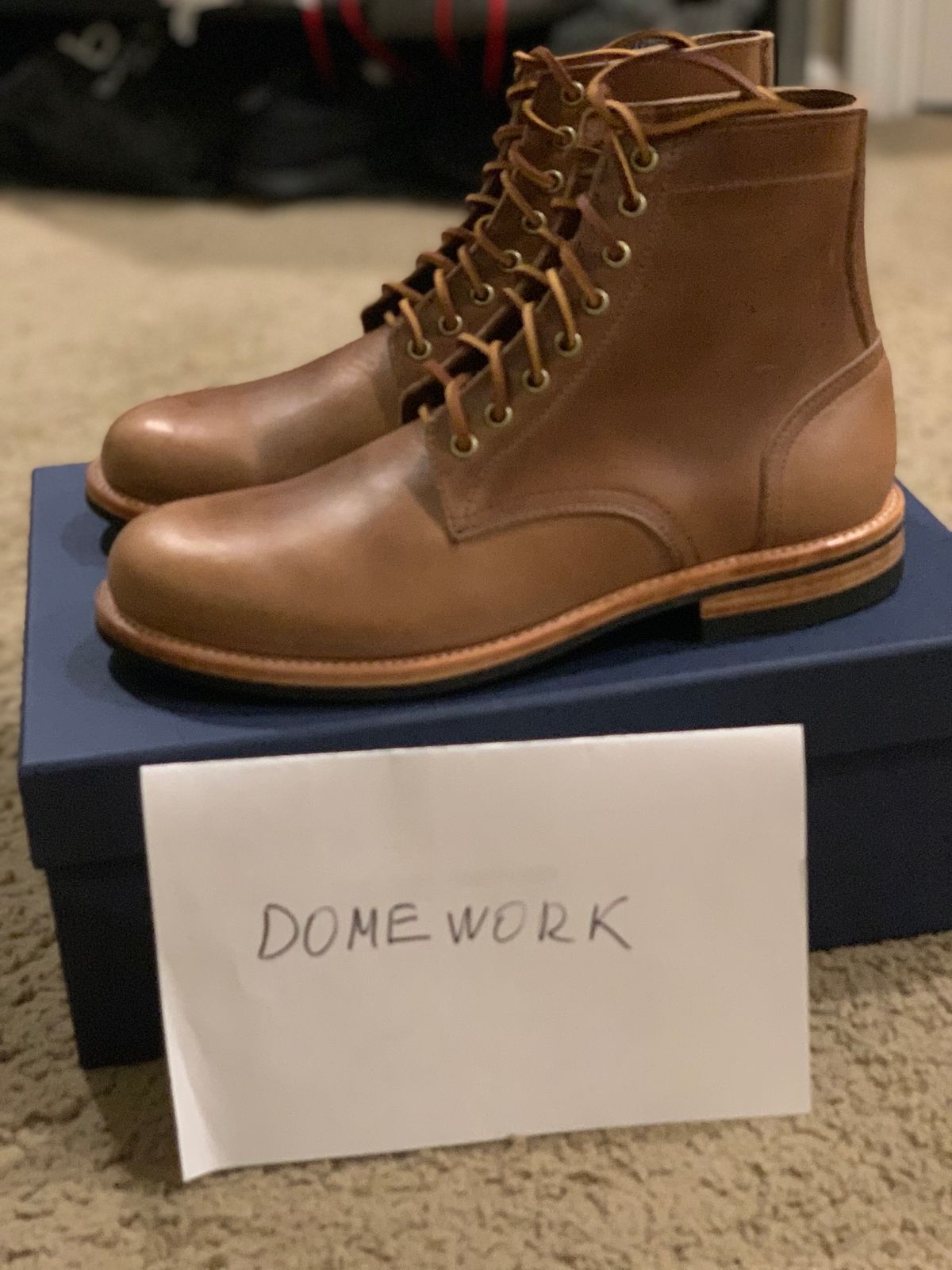 Photo by rus_boot on October 1, 2022 of the Oak Street Bootmakers Trench Boot in Horween Natural Chromexcel.