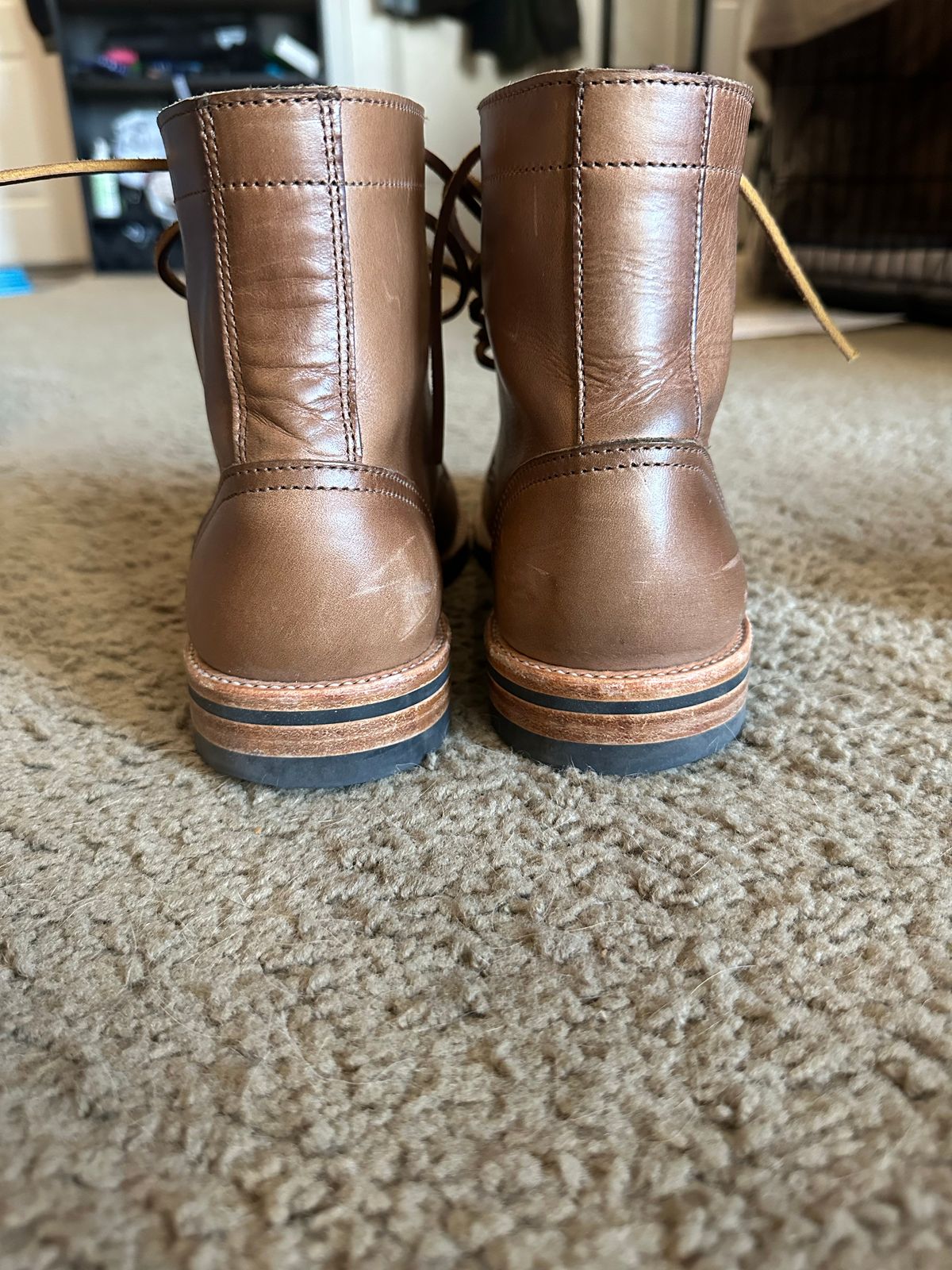 Photo by rus_boot on November 2, 2022 of the Oak Street Bootmakers Trench Boot in Horween Natural Chromexcel.