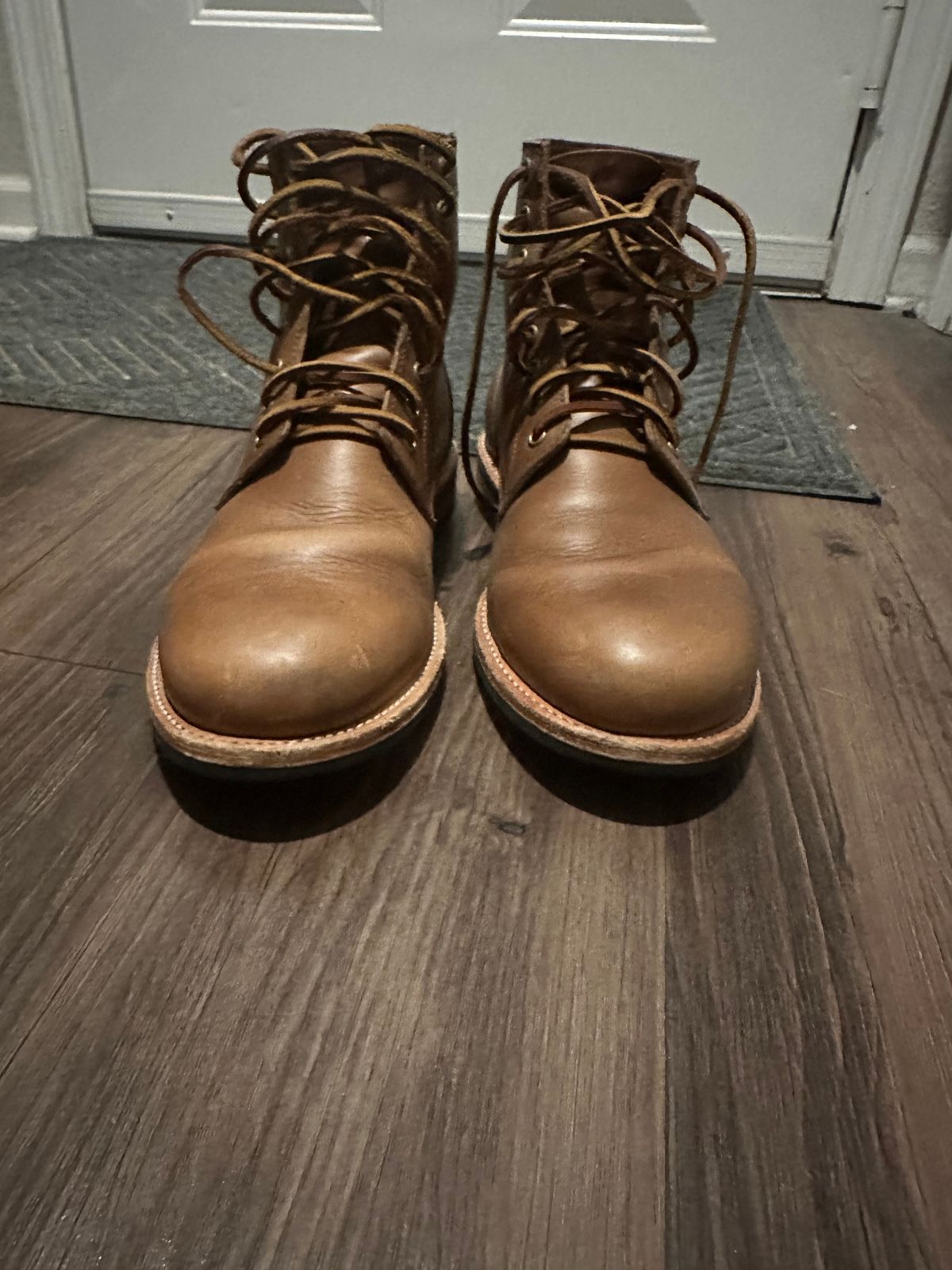 Photo by rus_boot on December 5, 2022 of the Oak Street Bootmakers Trench Boot in Horween Natural Chromexcel.