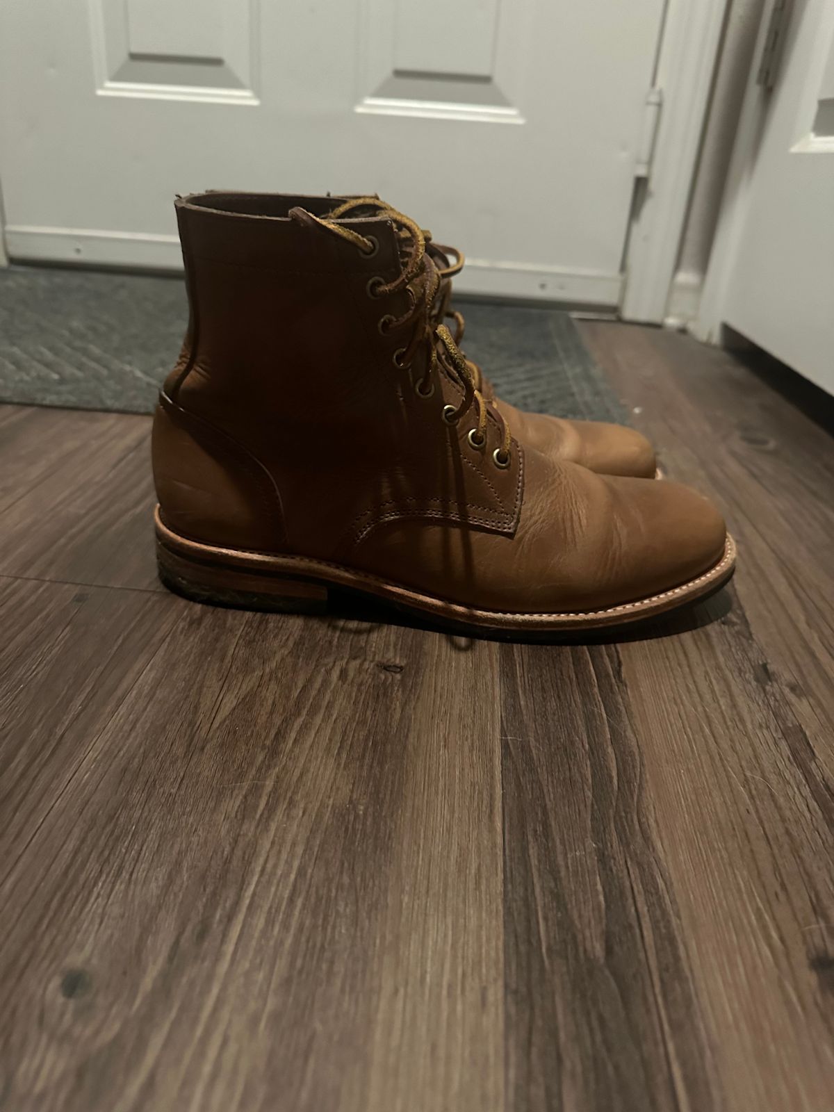 Photo by rus_boot on December 5, 2022 of the Oak Street Bootmakers Trench Boot in Horween Natural Chromexcel.