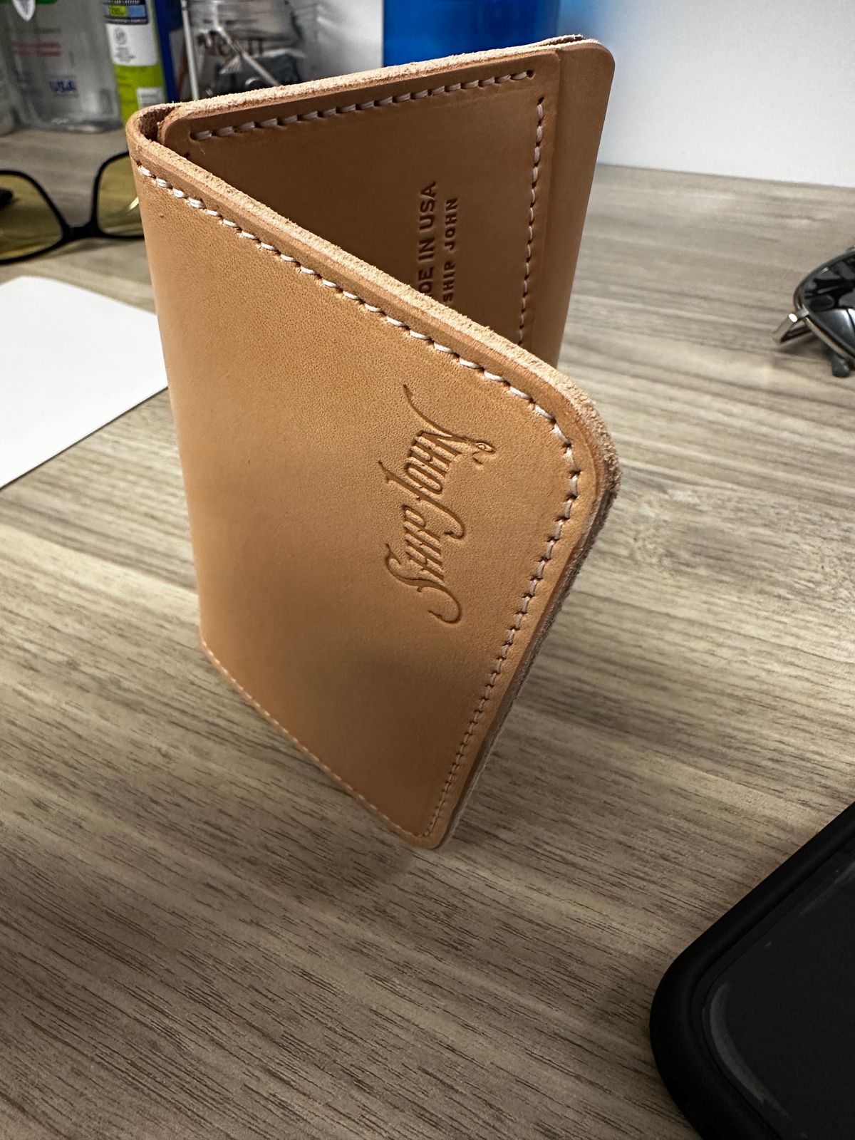 Photo by rus_boot on October 1, 2025 of the Ship John Lil Gibson Wallet in Natural Vegetable Tan.