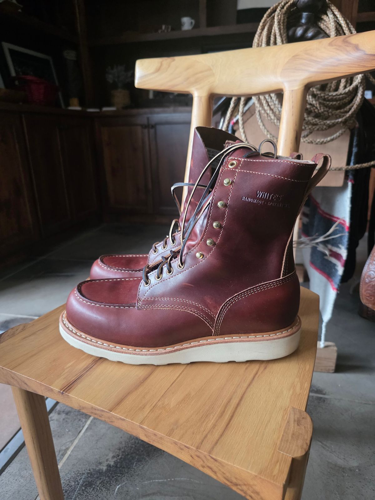 Photo by ChuckNasty on April 15, 2026 of the White's Perry 8" Select in Seidel British Tan Double Shot.