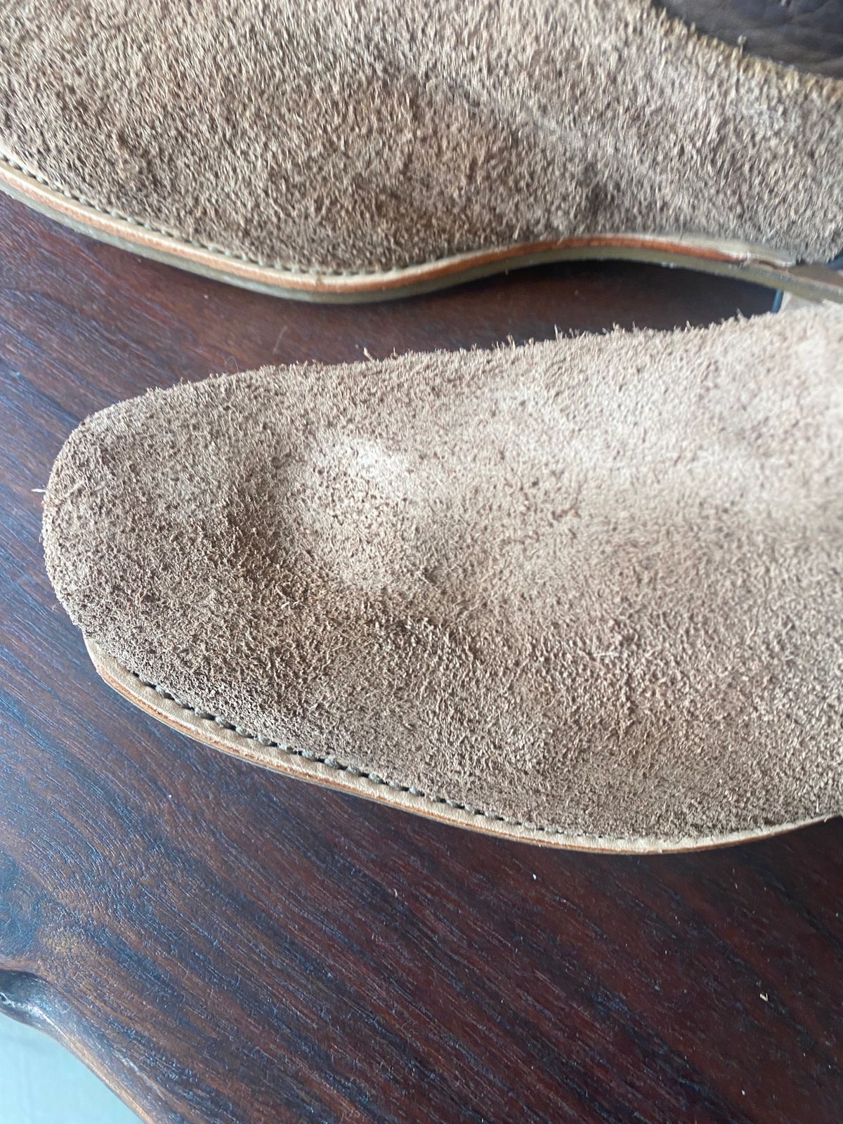 Photo by ChuckNasty on March 6, 2025 of the Fenoglio The Weldon in Brown Roughout Cowhide.
