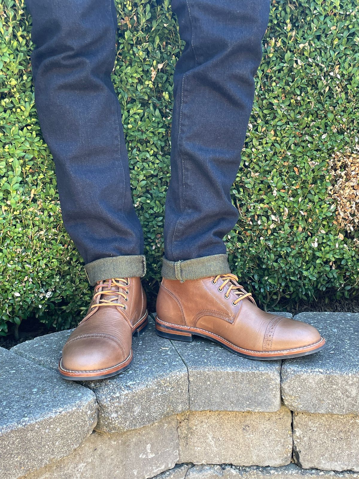 Photo by sirwolf on October 1, 2022 of the Oak Street Bootmakers Trench Boot in Horween Natural Chromexcel.