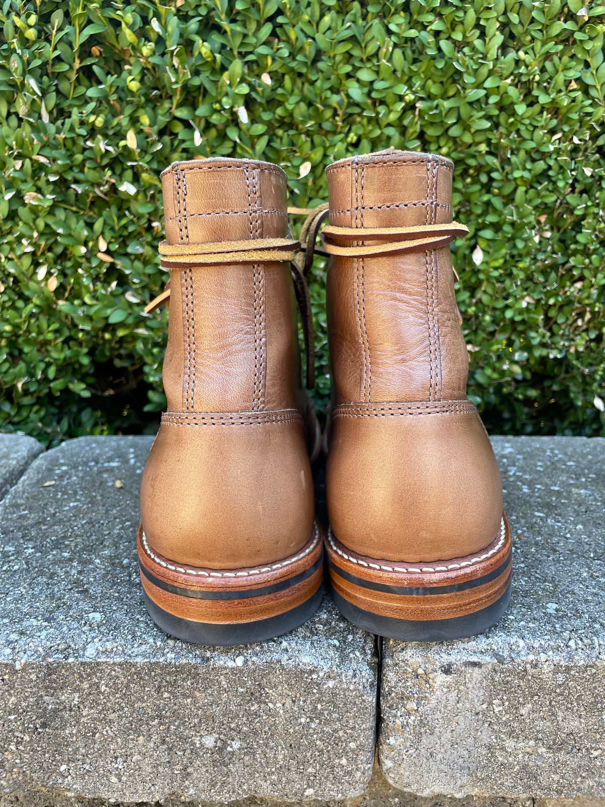 Photo by sirwolf on October 1, 2022 of the Oak Street Bootmakers Trench Boot in Horween Natural Chromexcel.