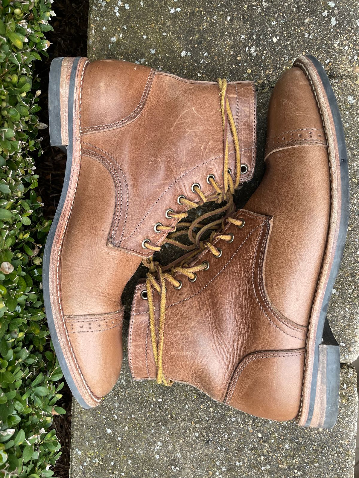Photo by sirwolf on January 4, 2023 of the Oak Street Bootmakers Trench Boot in Horween Natural Chromexcel.