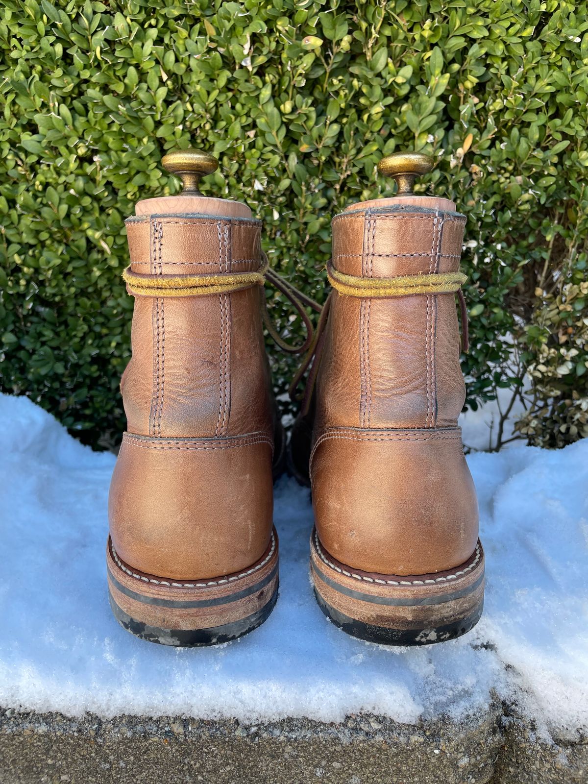 Photo by sirwolf on February 3, 2023 of the Oak Street Bootmakers Trench Boot in Horween Natural Chromexcel.