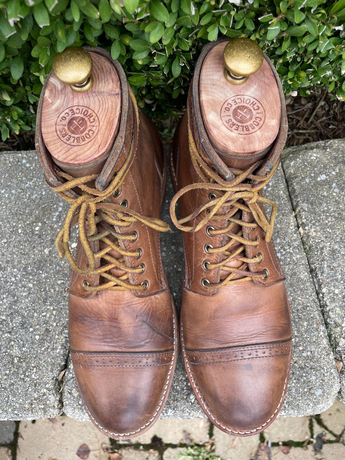 Photo by sirwolf on April 5, 2023 of the Oak Street Bootmakers Trench Boot in Horween Natural Chromexcel.