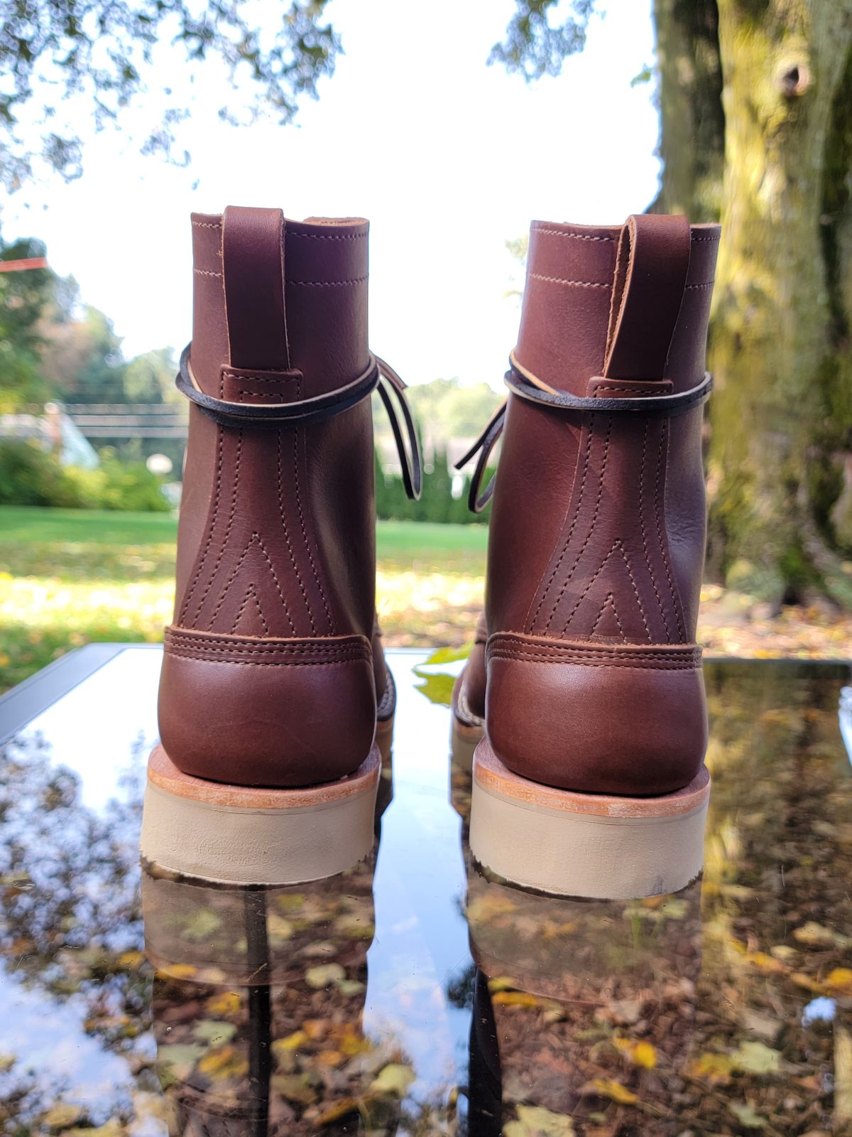 Photo by Kugelblitz1776 on October 1, 2023 of the Nicks Moc Toe in Seidel 1964 Brown.