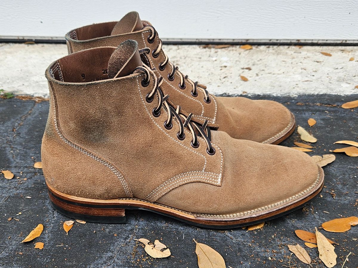 Photo by grim_f on March 2, 2024 of the Viberg Boondocker in Horween Marine Field Roughout.