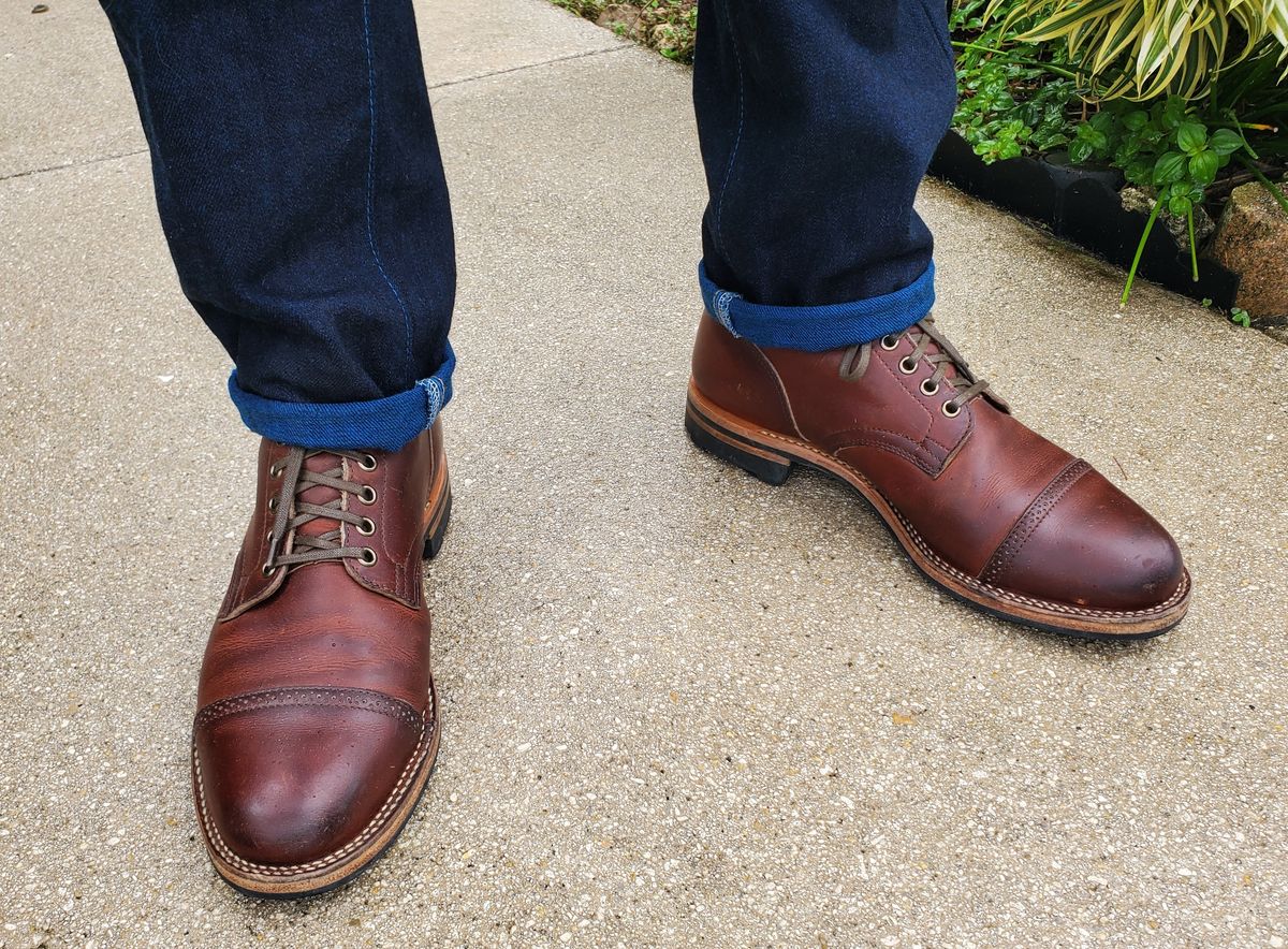 Photo by grim_f on October 19, 2022 of the Viberg Service Boot in Horween Saddle Tan Chromepak.
