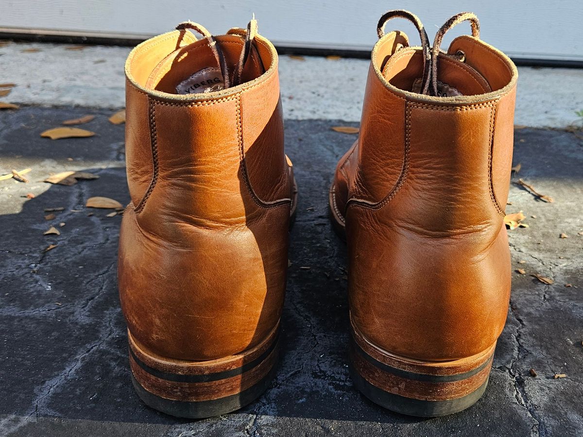 Photo by grim_f on January 1, 2024 of the Viberg Service Boot in Horween Toasted Coconut Dublin.