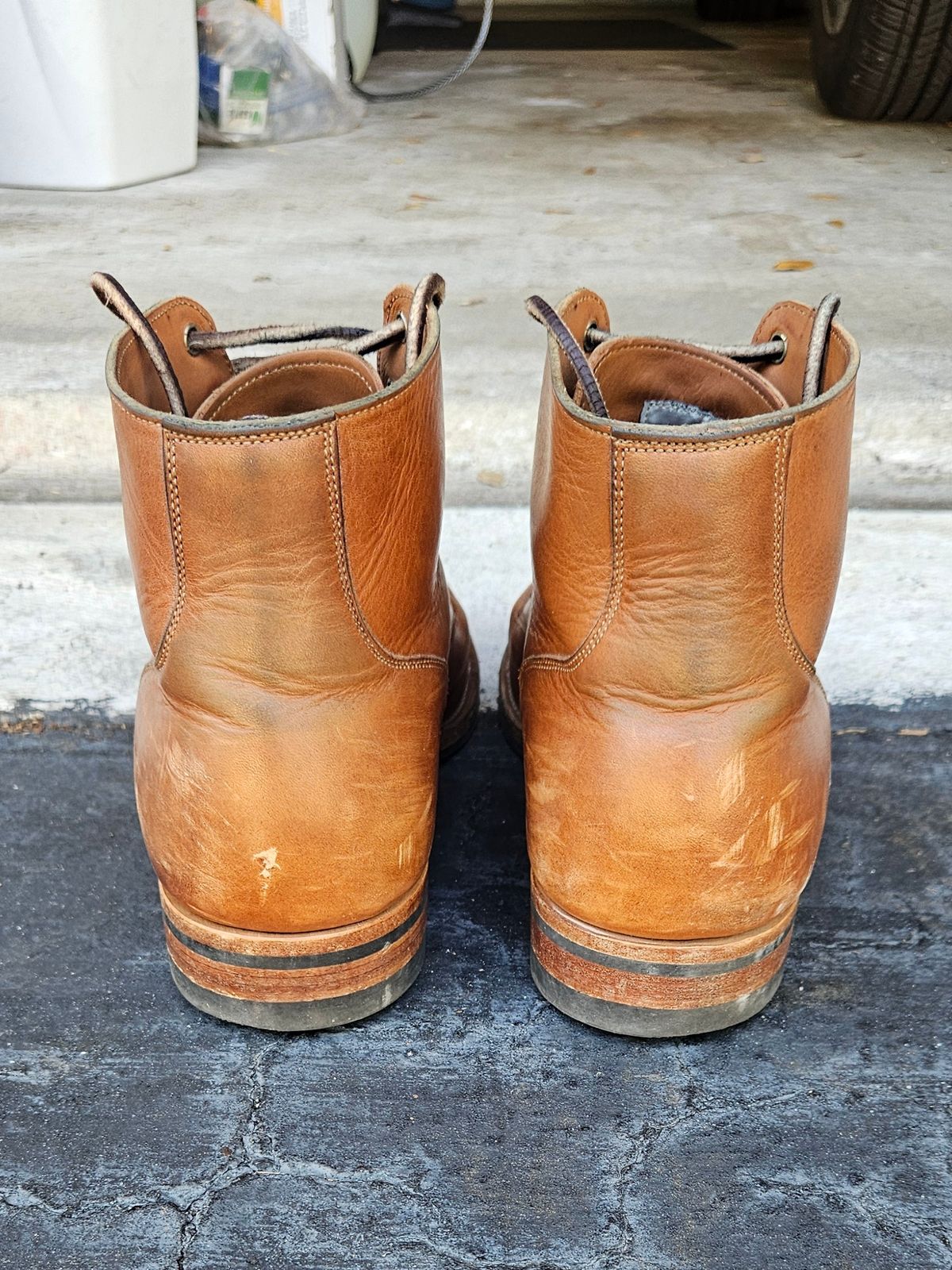 Photo by grim_f on April 5, 2024 of the Viberg Service Boot in Horween Toasted Coconut Dublin.