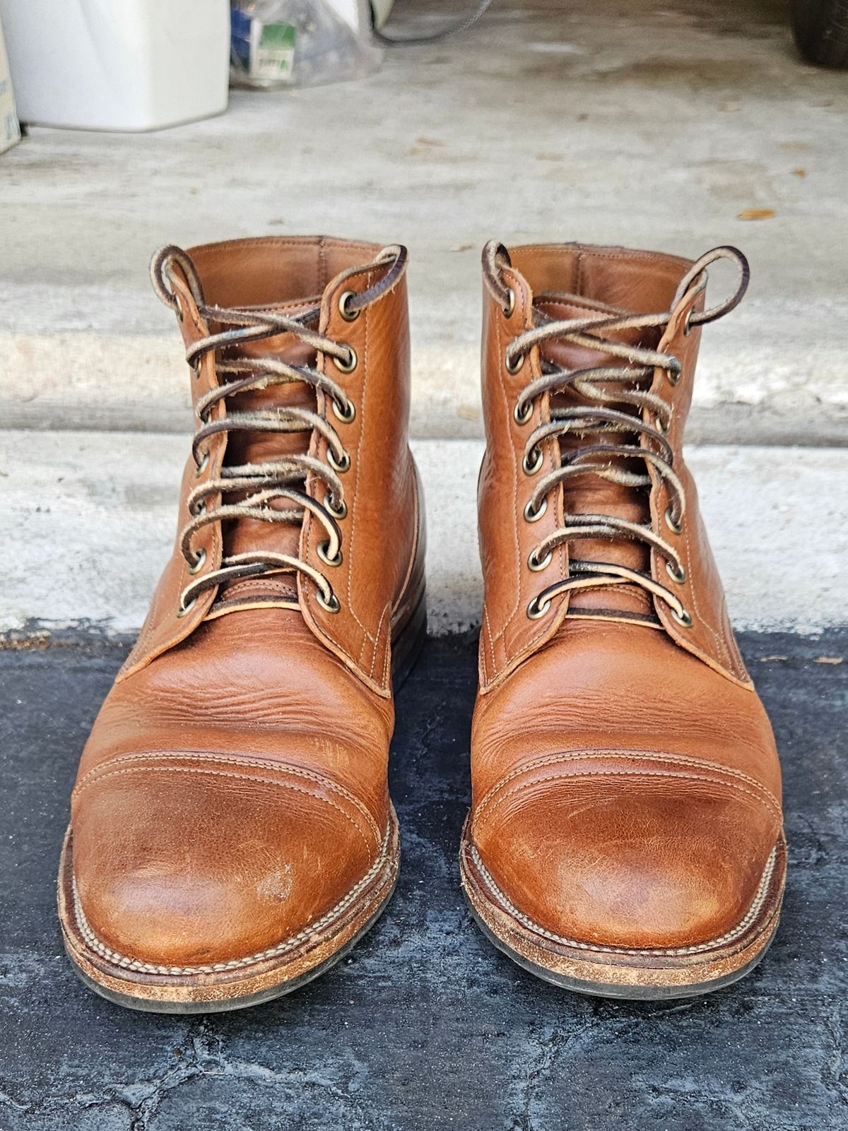 Photo by grim_f on April 5, 2024 of the Viberg Service Boot in Horween Toasted Coconut Dublin.