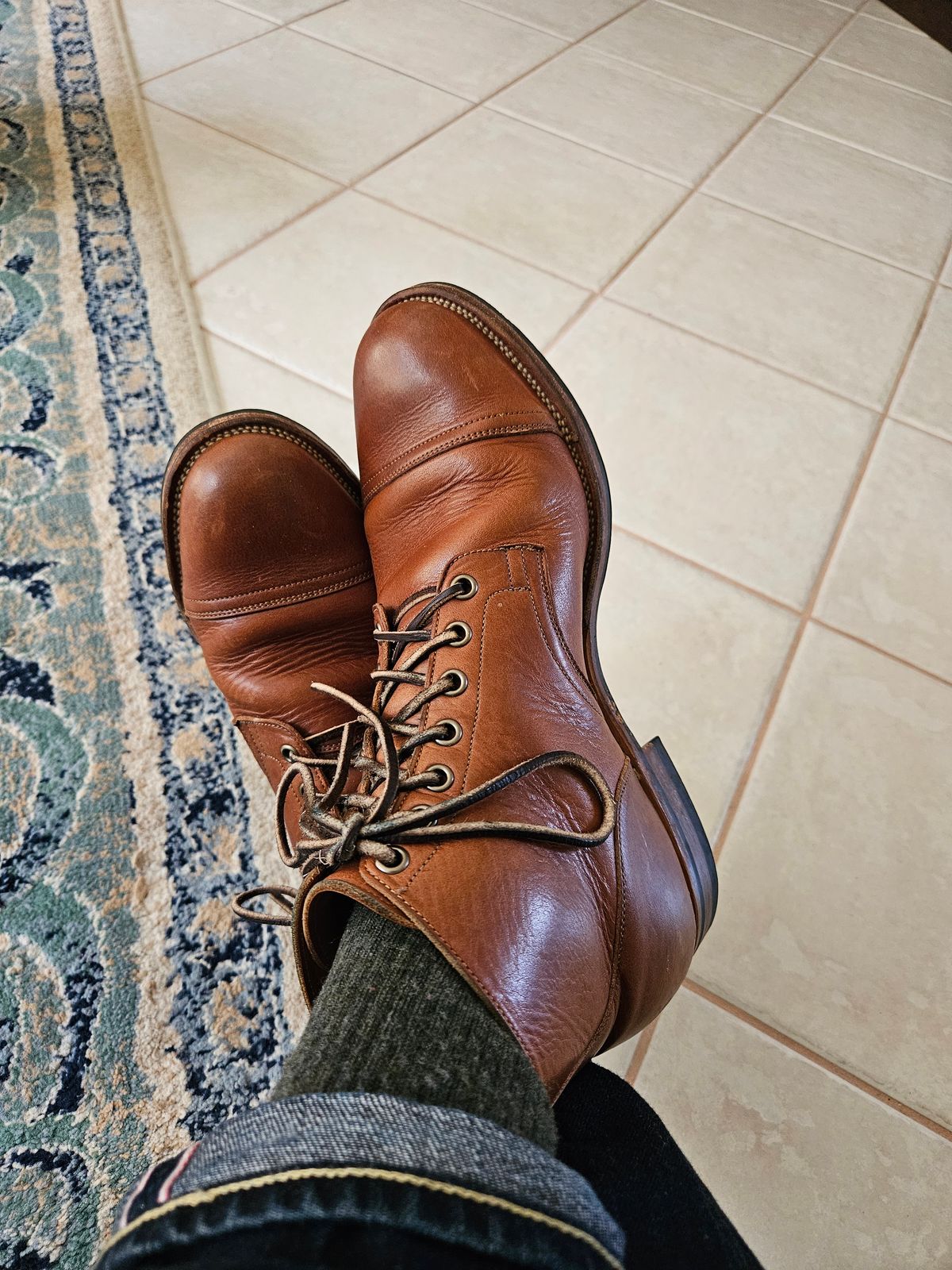 Photo by grim_f on May 26, 2024 of the Viberg Service Boot in Horween Toasted Coconut Dublin.